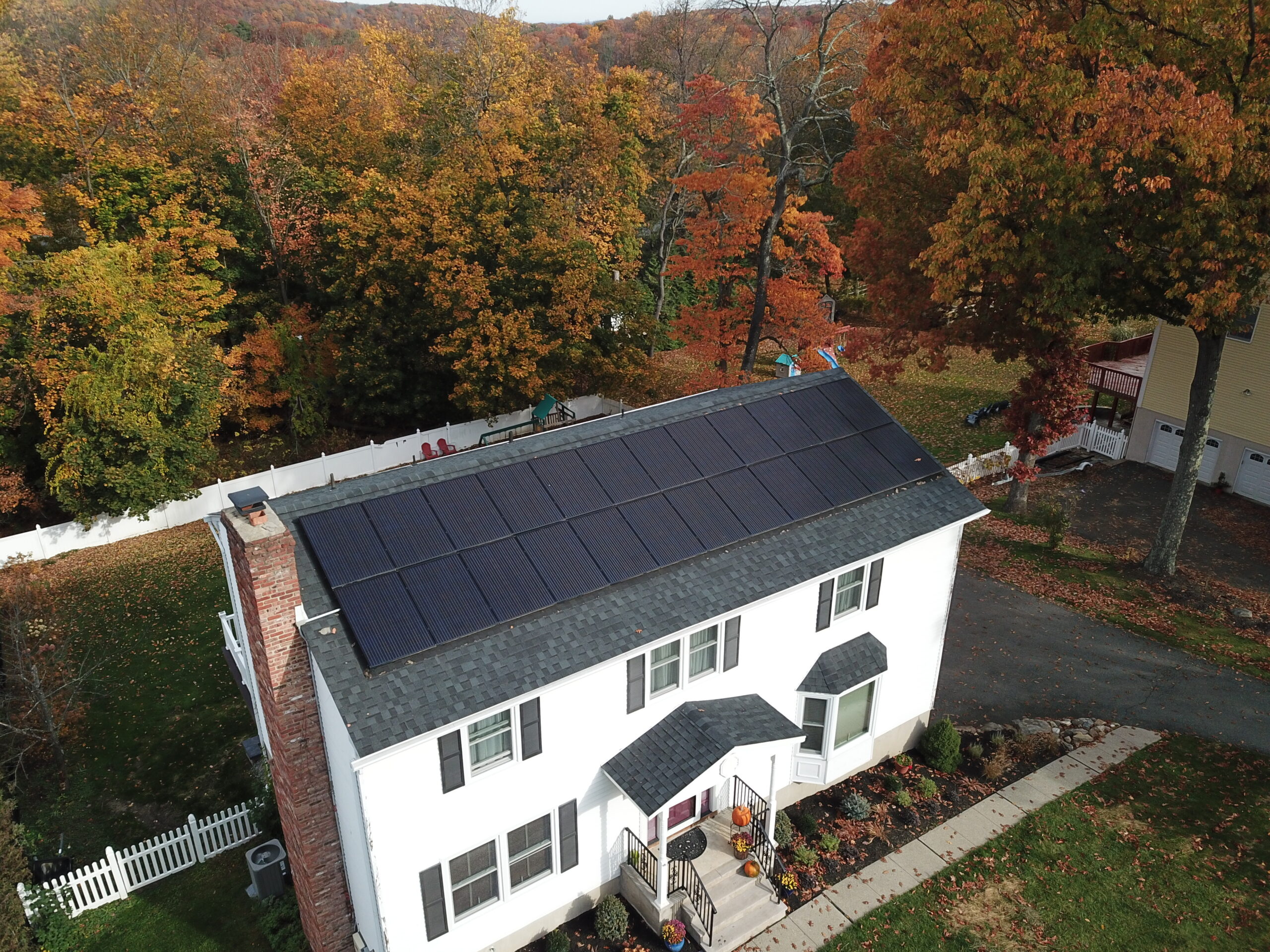 Drone shot of New Jersey house, taken in 2023.