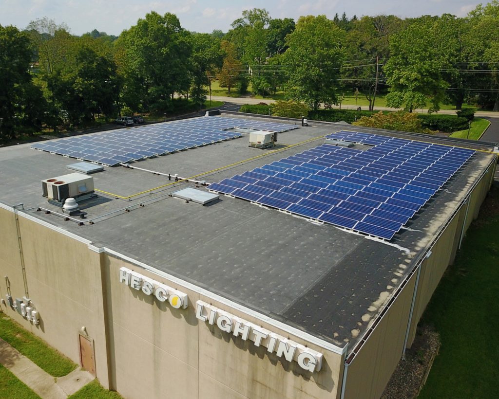solar array at Hesco Lighting