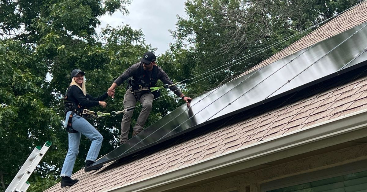 SVP of Green Power Energy, Maggie Meurer pictured visiting a solar installation in Texas